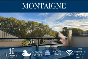HOMEY MONTAIGNE - New - A 1 min à pied du LAC D'ANNECY - 2 Balcons privés - Appartement avec 2 chambres - Stationnement gratuit toute l'année sauf en été - juin à août
